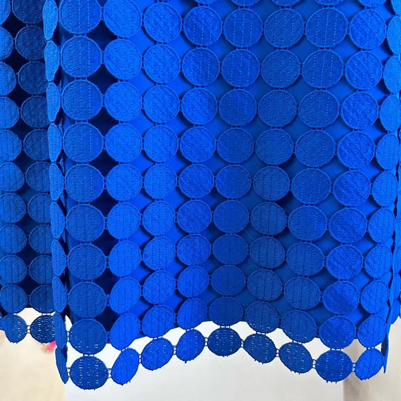 Lauren Ralph Lauren Women's 8P Blue Dot-Lace Dress Sheath Melia Semi Formal - Picture 6 of 8